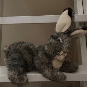 Plush Gray and Cream Bunny Toy